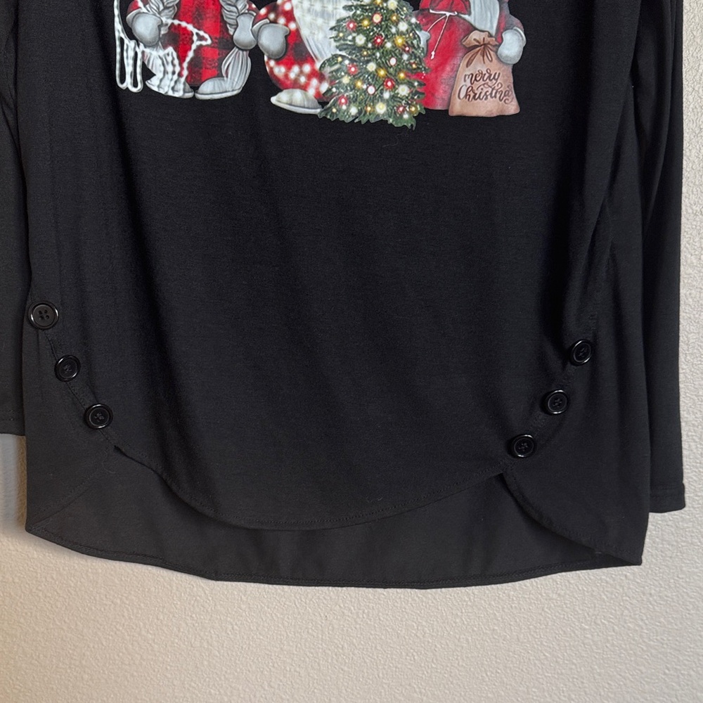 Lilicloth Black L/S with Gnome Christmas Tee - Picture 3 of 4